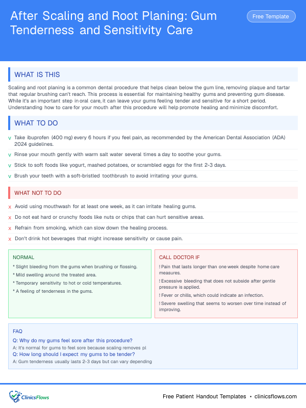 After Scaling and Root Planing: Gum Tenderness and Sensitivity Care - patient handout preview