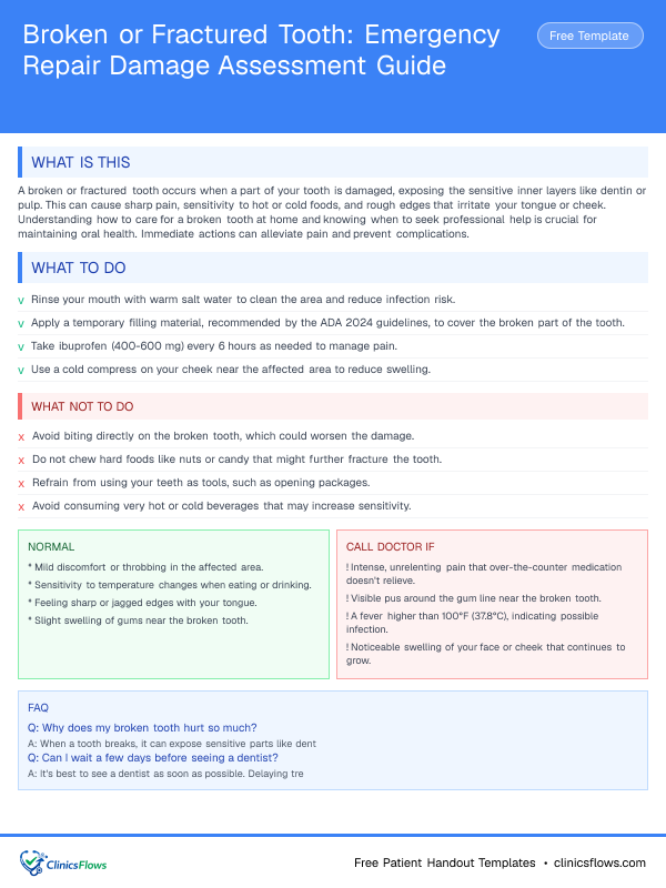 Broken or Fractured Tooth: Emergency Repair Damage Assessment Guide - patient handout preview