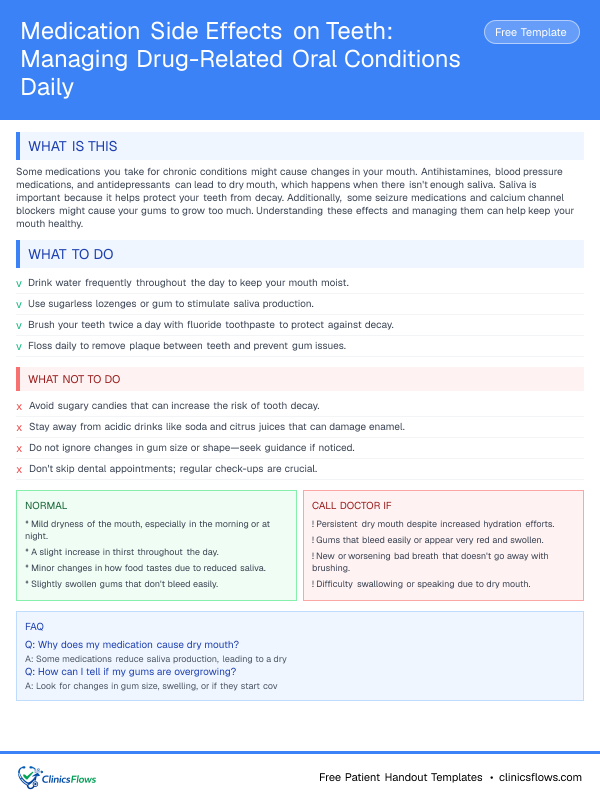 Medication Side Effects on Teeth: Managing Drug-Related Oral Conditions Daily - patient handout preview