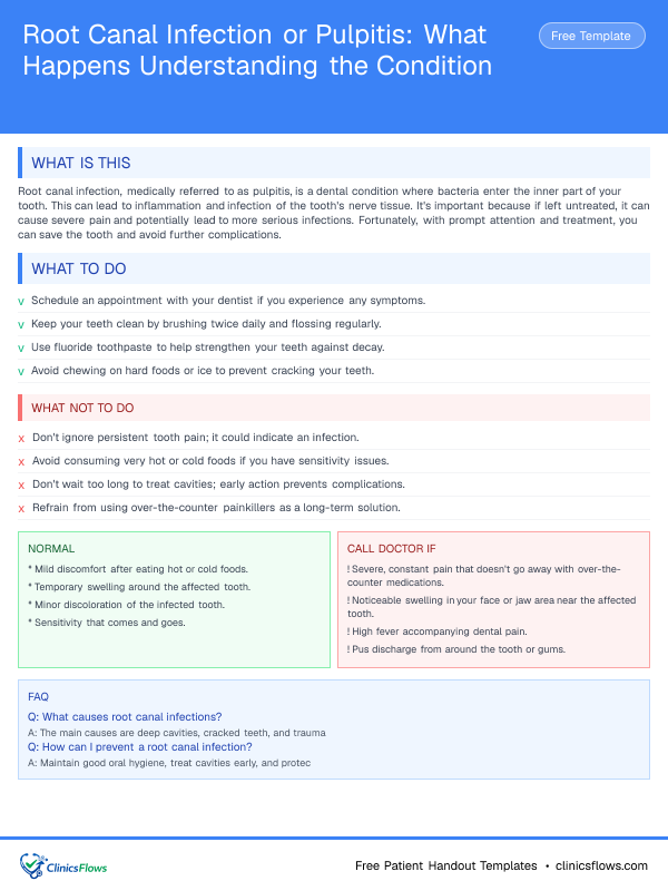 Root Canal Infection or Pulpitis: What Happens Understanding the Condition - patient handout preview