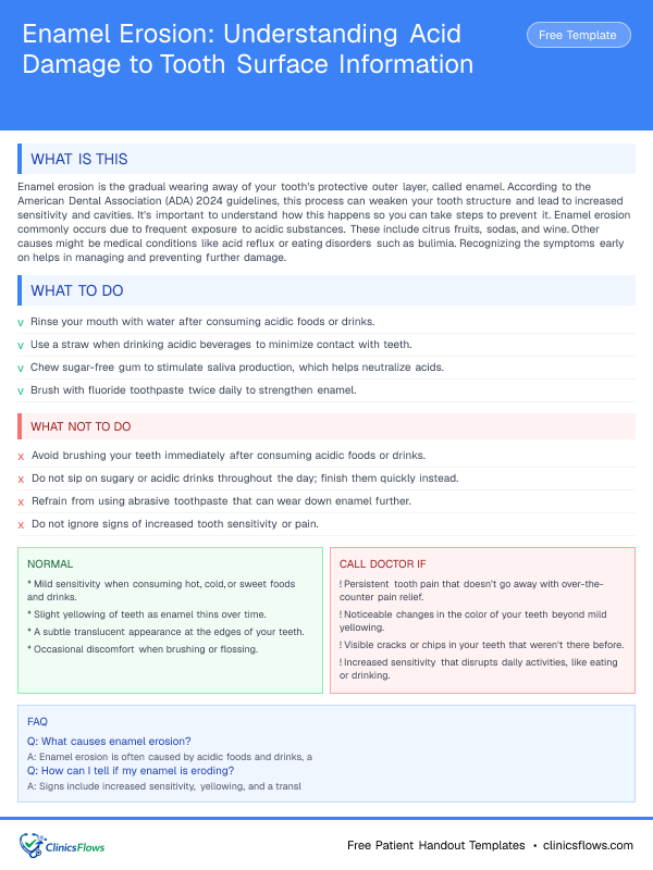 Enamel Erosion: Understanding Acid Damage to Tooth Surface Information - patient handout preview