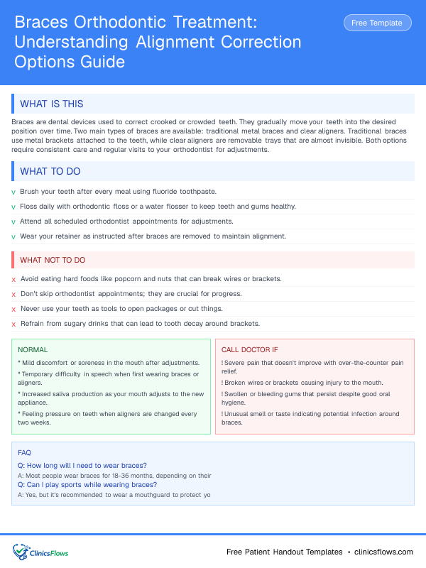 Braces Orthodontic Treatment: Understanding Alignment Correction Options Guide - patient handout preview