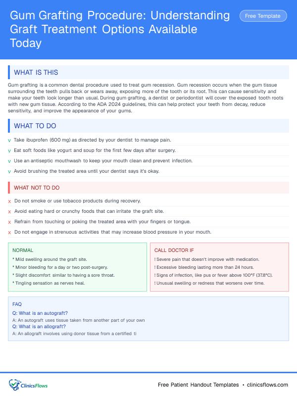 Gum Grafting Procedure: Understanding Graft Treatment Options Available Today - patient handout preview