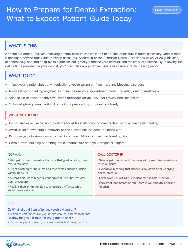How to Prepare for Dental Extraction: What to Expect Patient Guide Today - patient handout preview