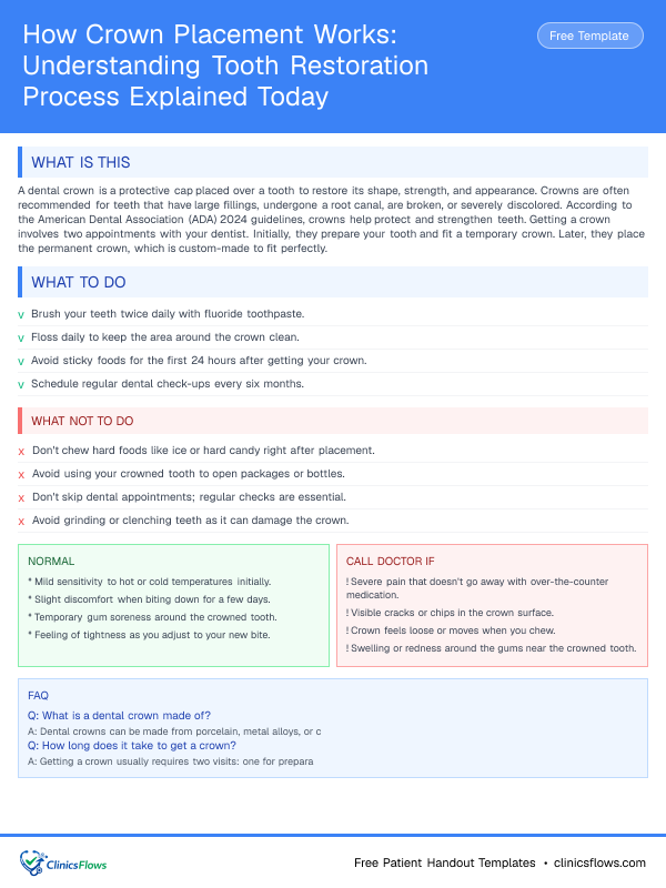 How Crown Placement Works: Understanding Tooth Restoration Process Explained Today - patient handout preview