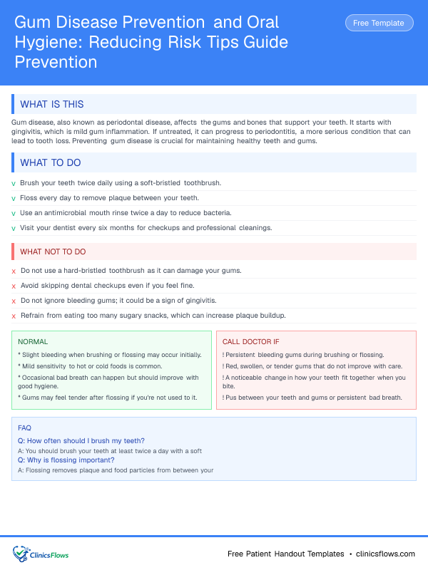 Gum Disease Prevention and Oral Hygiene: Reducing Risk Tips Guide Prevention - patient handout preview