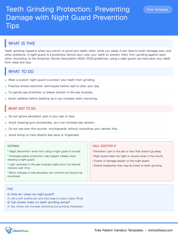 Teeth Grinding Protection: Preventing Damage with Night Guard Prevention Tips - patient handout preview