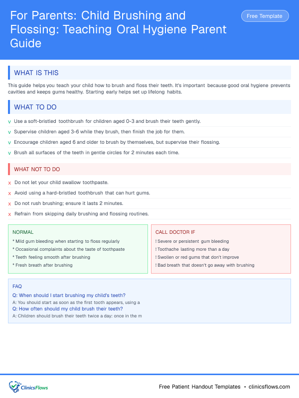 For Parents: Child Brushing and Flossing: Teaching Oral Hygiene Parent Guide - patient handout preview