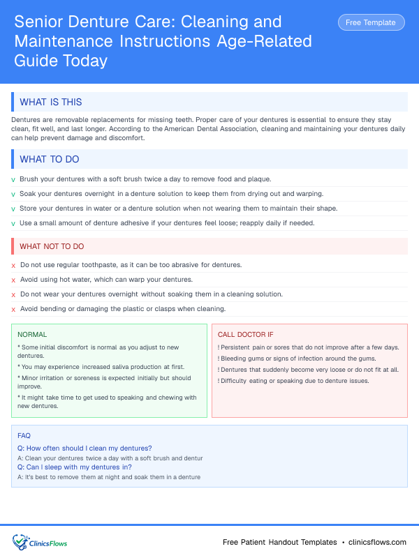Senior Denture Care: Cleaning and Maintenance Instructions Age-Related Guide Today - patient handout preview