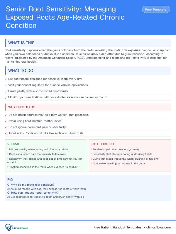 Senior Root Sensitivity: Managing Exposed Roots Age-Related Chronic Condition - patient handout preview