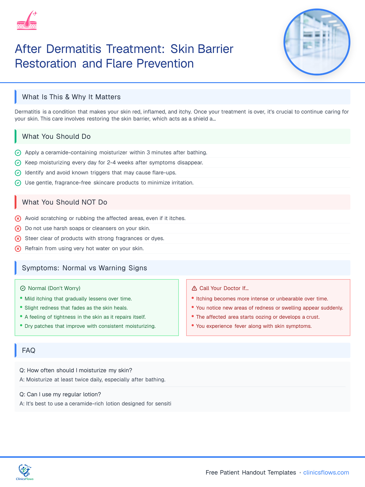 After Dermatitis Treatment: Skin Barrier Restoration and Flare Prevention - patient handout preview