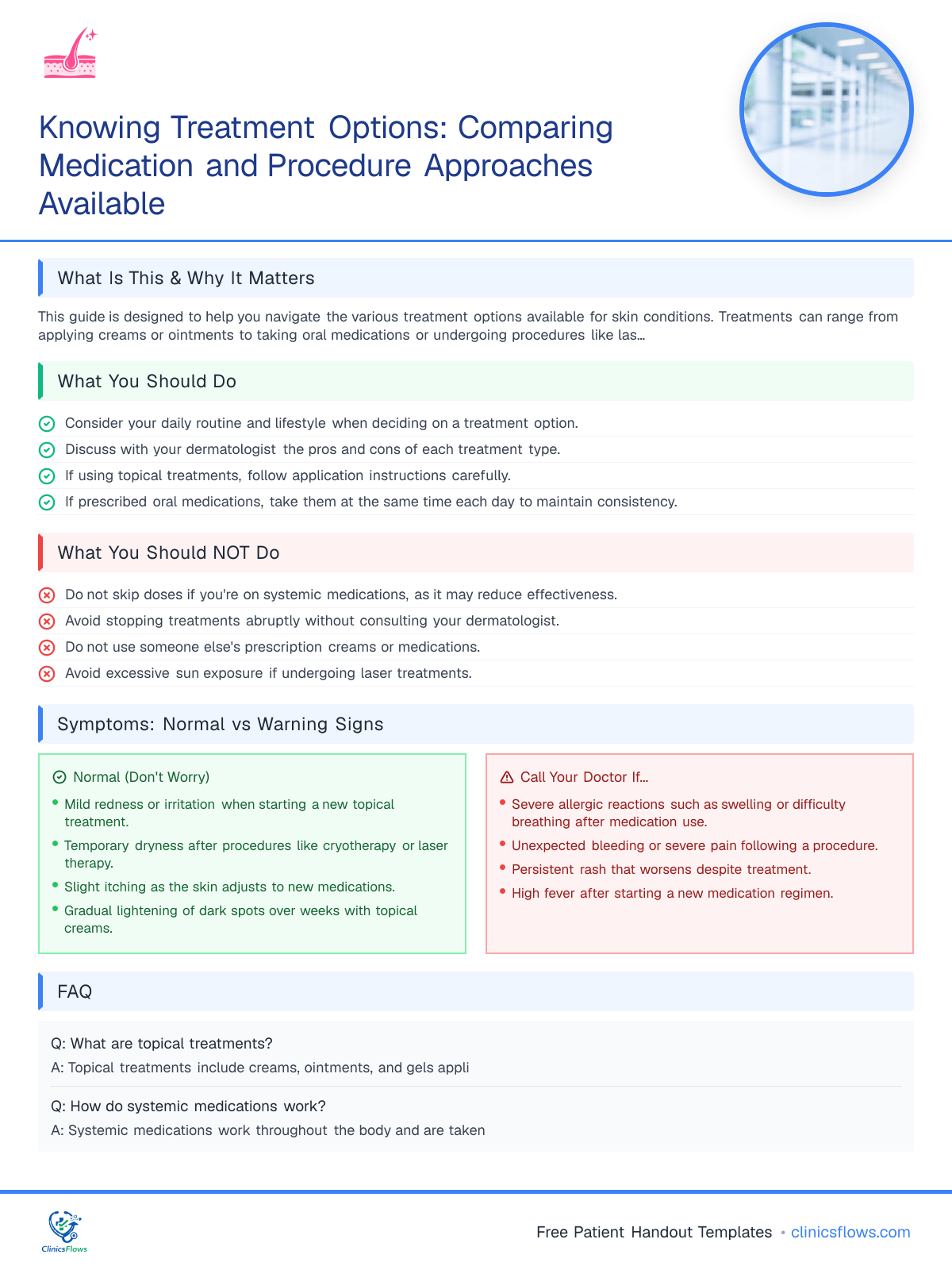 Knowing Treatment Options: Comparing Medication and Procedure Approaches Available - patient handout preview
