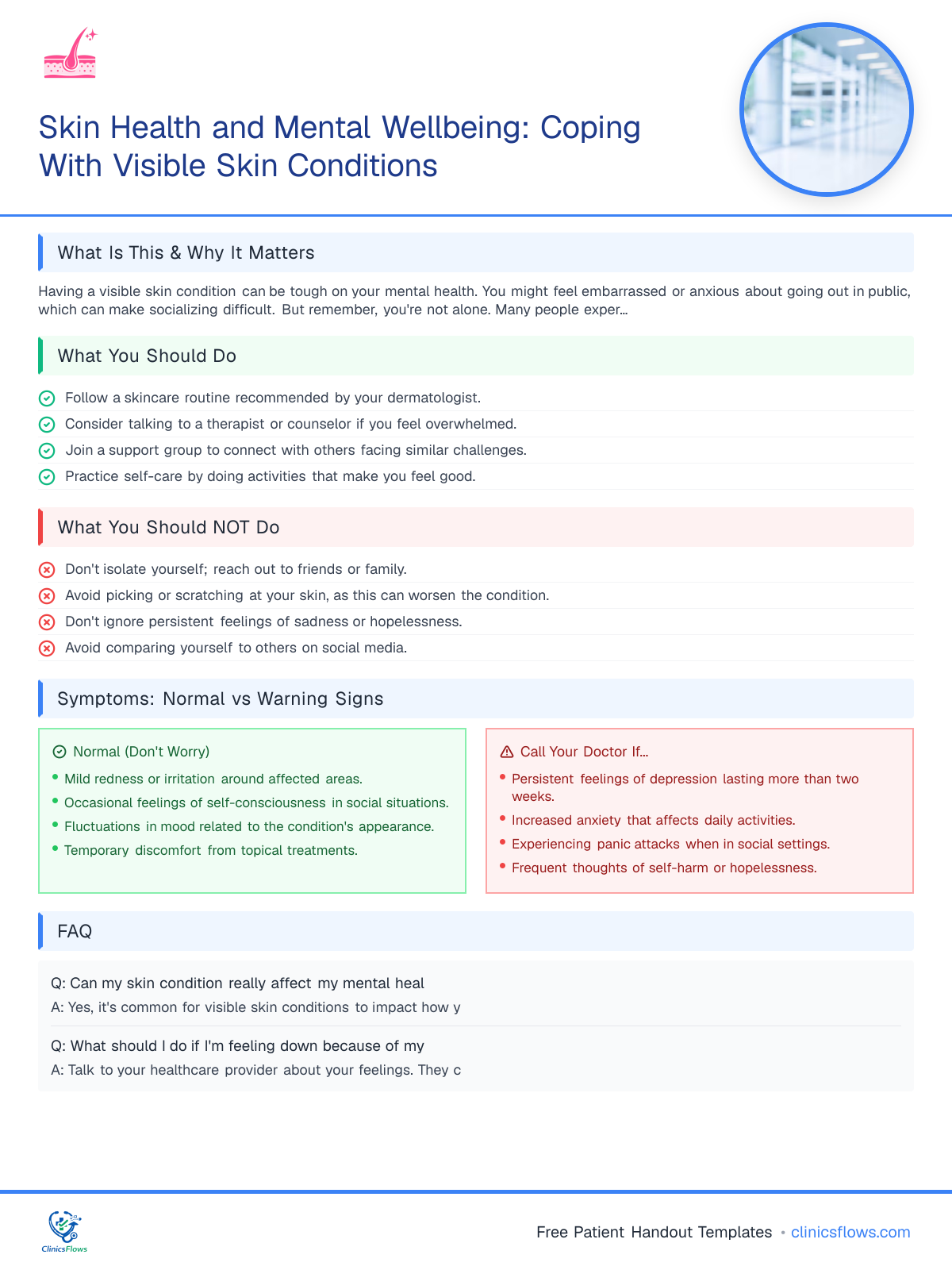 Skin Health and Mental Wellbeing: Coping With Visible Skin Conditions - patient handout preview