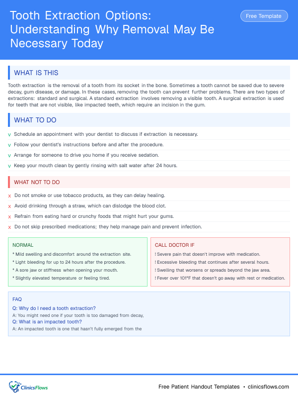 Tooth Extraction Options: Understanding Why Removal May Be Necessary Today - patient handout preview