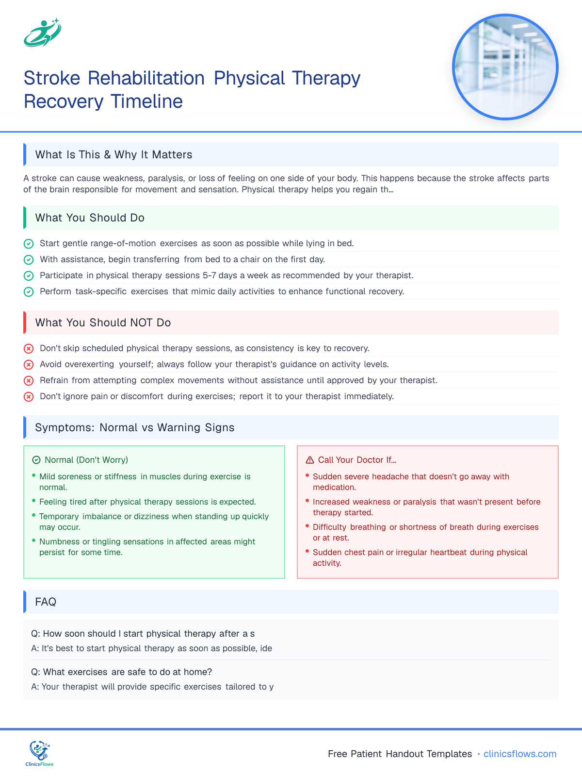 Stroke Rehabilitation Physical Therapy Recovery Timeline - patient handout preview