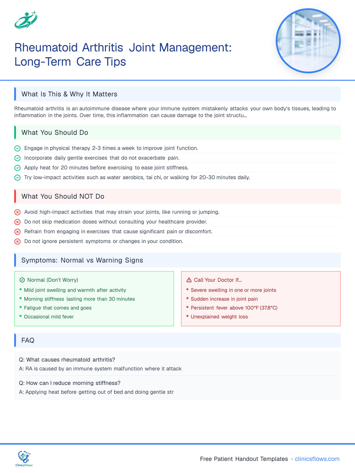 Rheumatoid Arthritis Joint Management: Long-Term Care Tips - patient handout preview