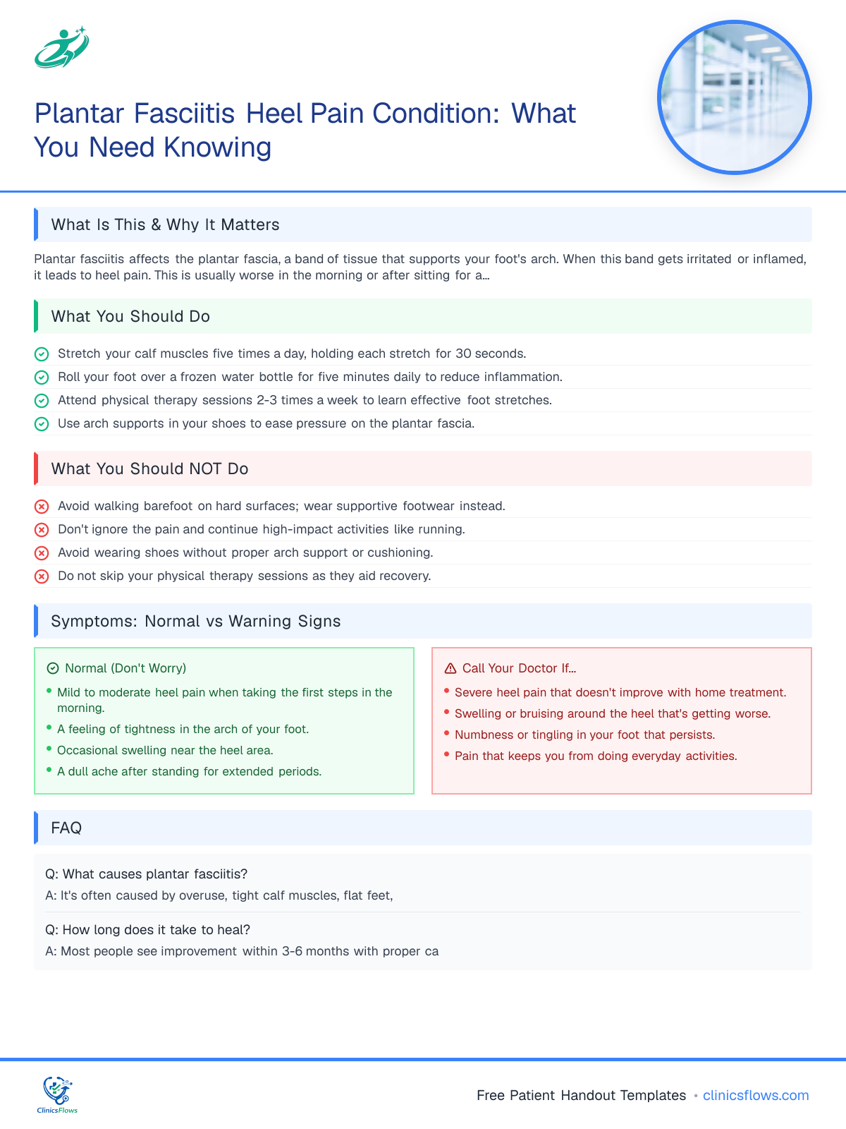 Plantar Fasciitis Heel Pain Condition: What You Need Knowing - patient handout preview