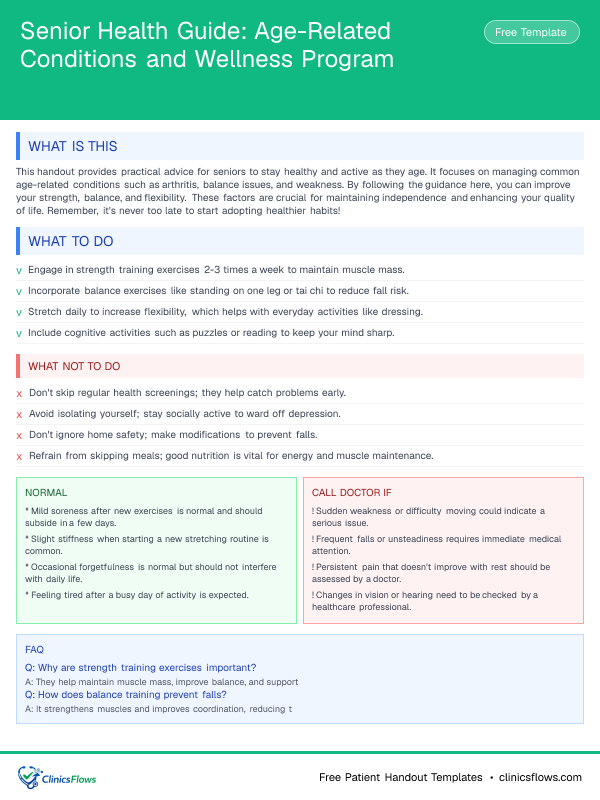 Senior Health Guide: Age-Related Conditions and Wellness Program - patient handout preview