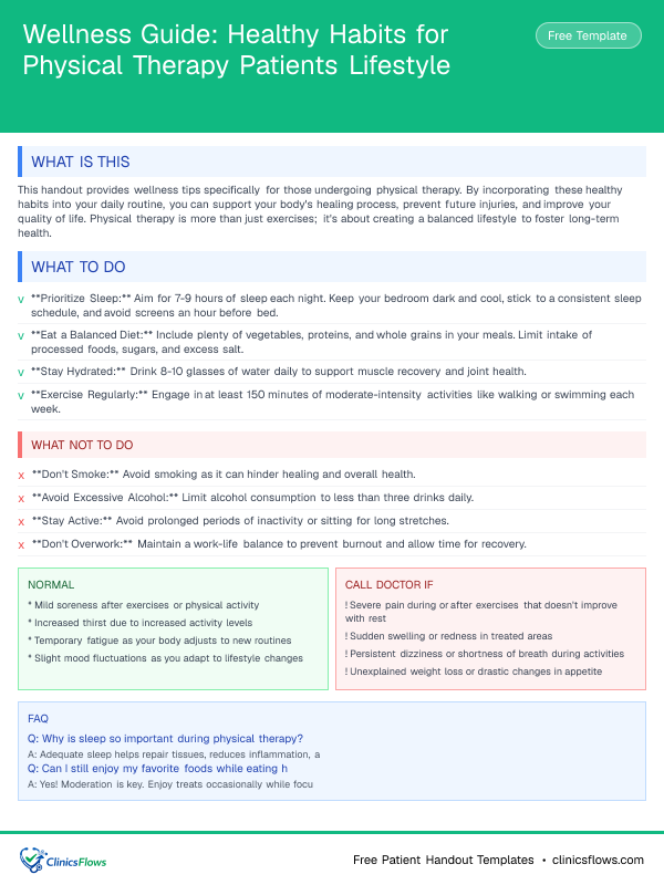 Wellness Guide: Healthy Habits for Physical Therapy Patients Lifestyle - patient handout preview
