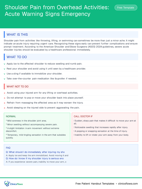 Shoulder Pain from Overhead Activities: Acute Warning Signs Emergency - patient handout preview