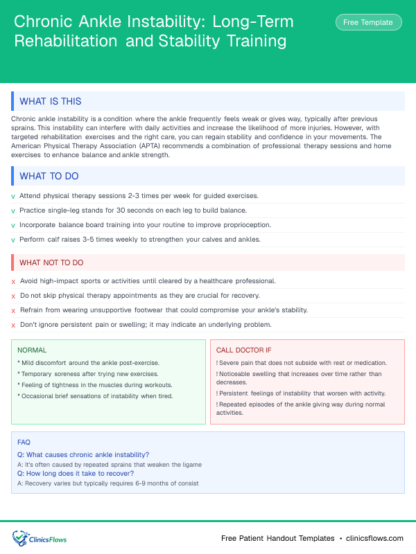 Chronic Ankle Instability: Long-Term Rehabilitation and Stability Training - patient handout preview