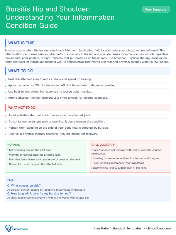 Bursitis Hip and Shoulder: Understanding Your Inflammation Condition Guide - patient handout preview