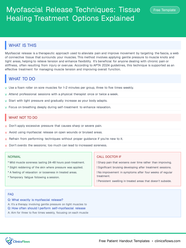 Myofascial Release Techniques: Tissue Healing Treatment Options Explained - patient handout preview