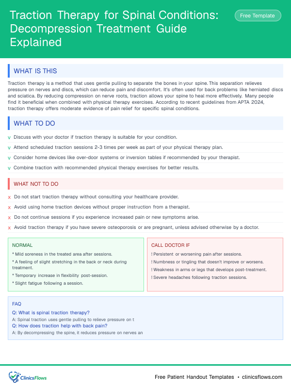Traction Therapy for Spinal Conditions: Decompression Treatment Guide Explained - patient handout preview