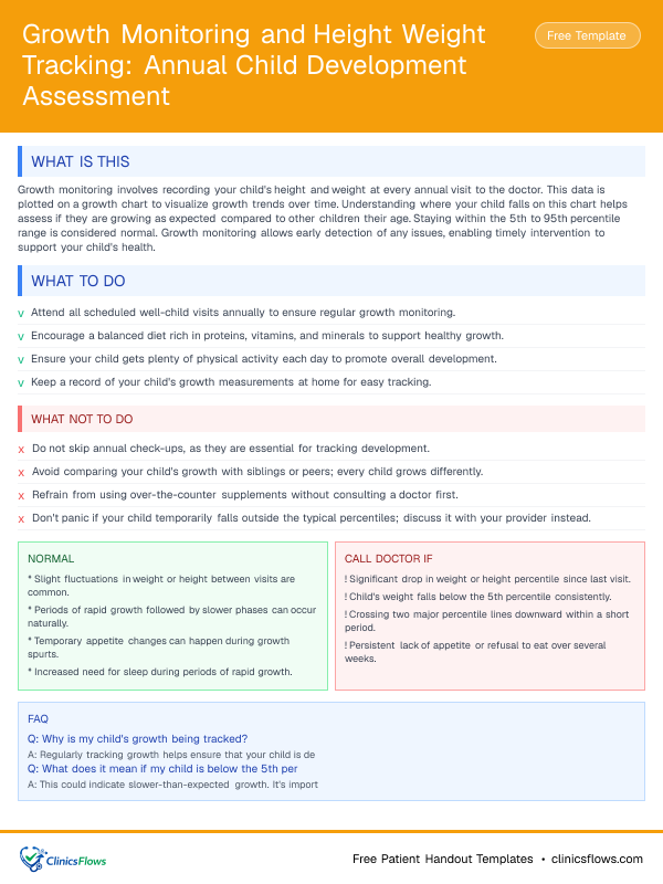 Growth Monitoring and Height Weight Tracking: Annual Child Development Assessment - patient handout preview