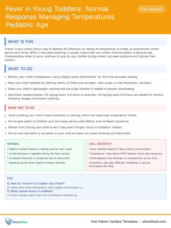 Fever in Young Toddlers: Normal Response Managing Temperatures Pediatric Age - patient handout preview