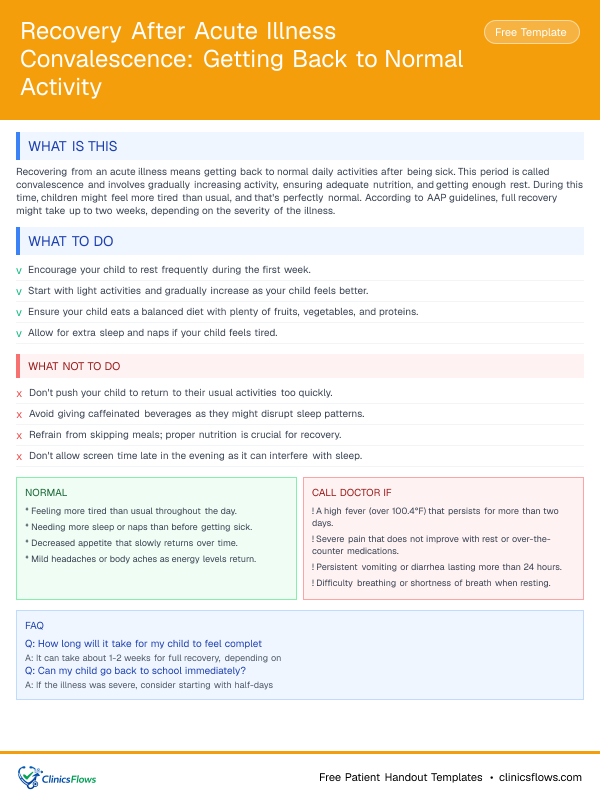 Recovery After Acute Illness Convalescence: Getting Back to Normal Activity - patient handout preview