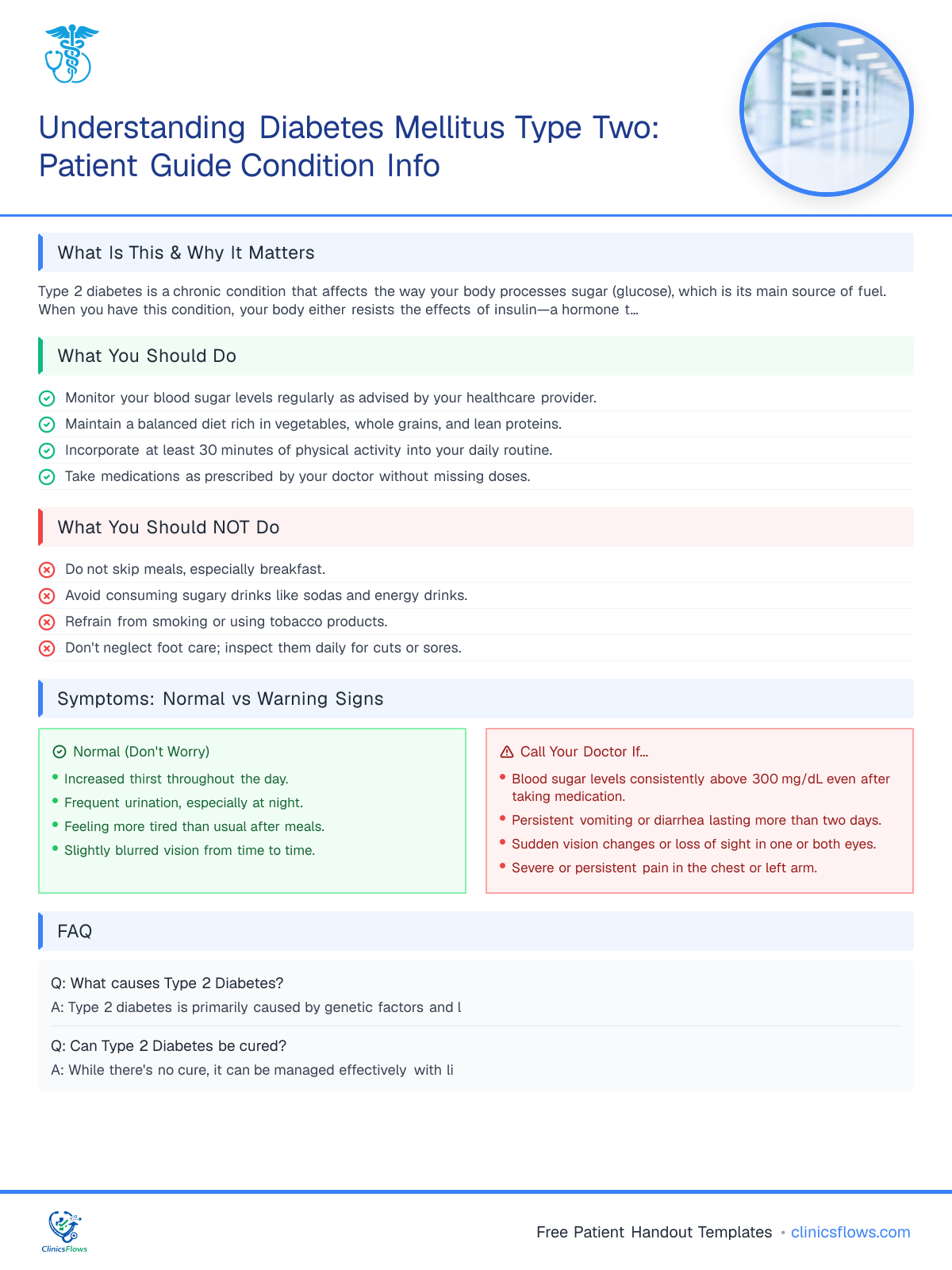 Understanding Diabetes Mellitus Type Two: Patient Guide Condition Info - patient handout preview