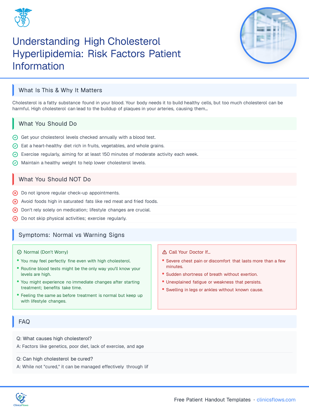 Understanding High Cholesterol Hyperlipidemia: Risk Factors Patient Information - patient handout preview