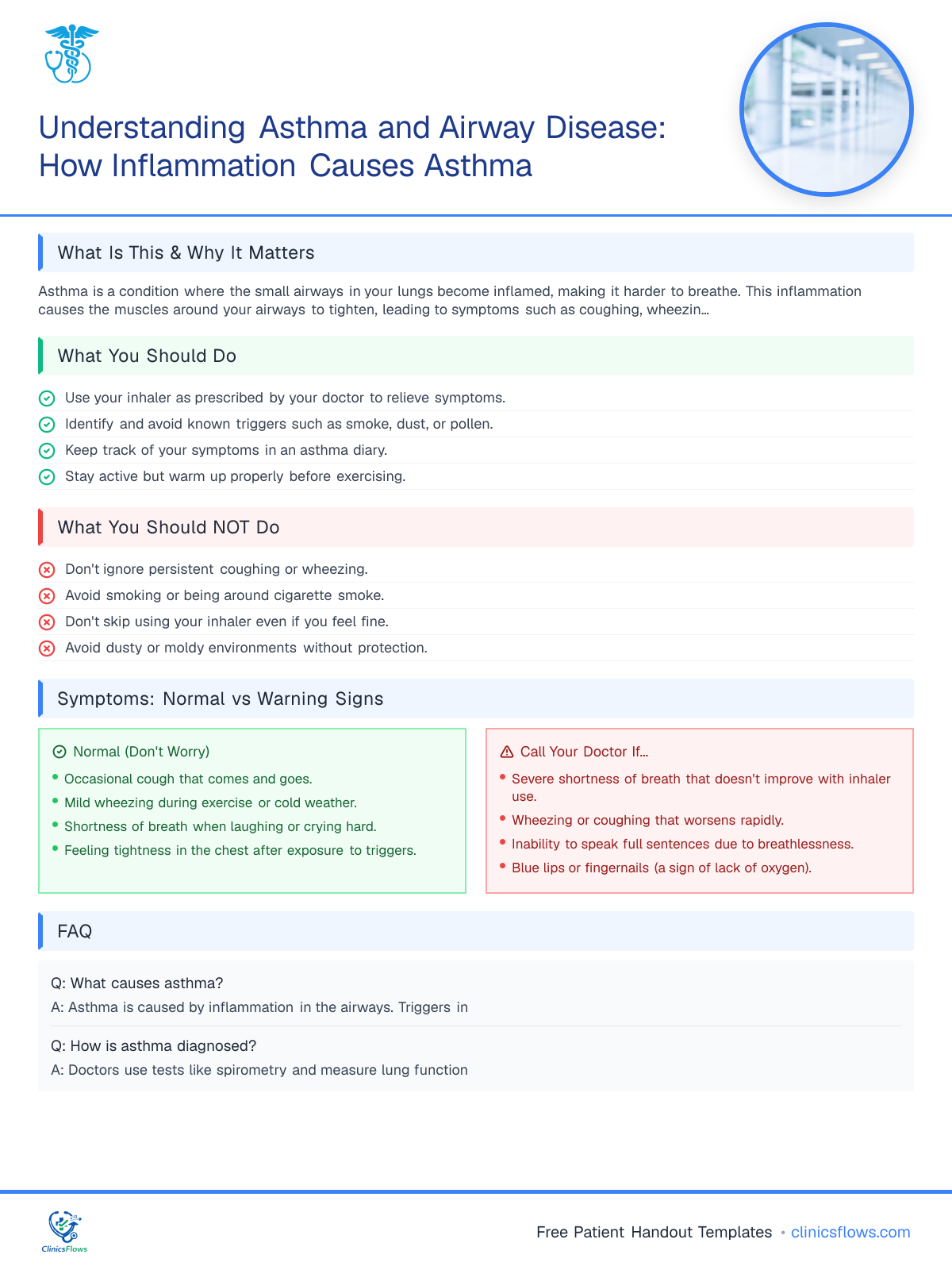 Understanding Asthma and Airway Disease: How Inflammation Causes Asthma - patient handout preview