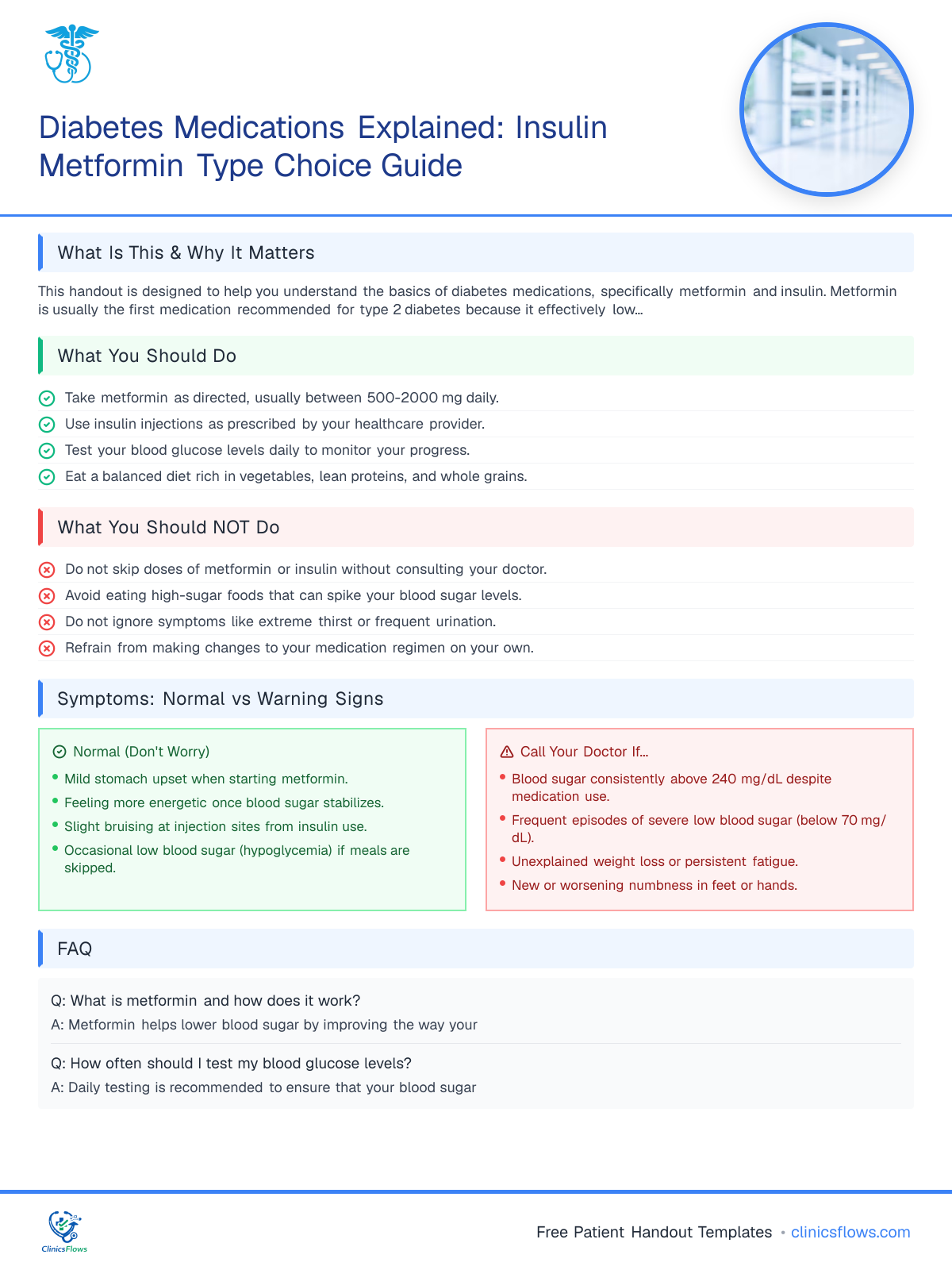 Diabetes Medications Explained: Insulin Metformin Type Choice Guide - patient handout preview
