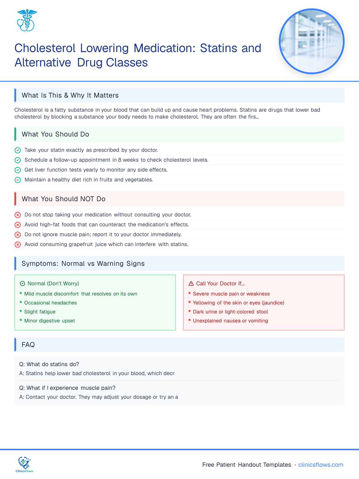 Cholesterol Lowering Medication: Statins and Alternative Drug Classes - patient handout preview