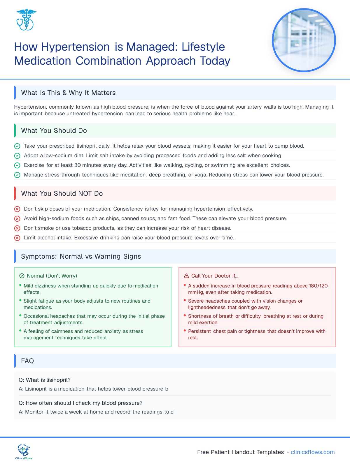 How Hypertension is Managed: Lifestyle Medication Combination Approach Today - patient handout preview