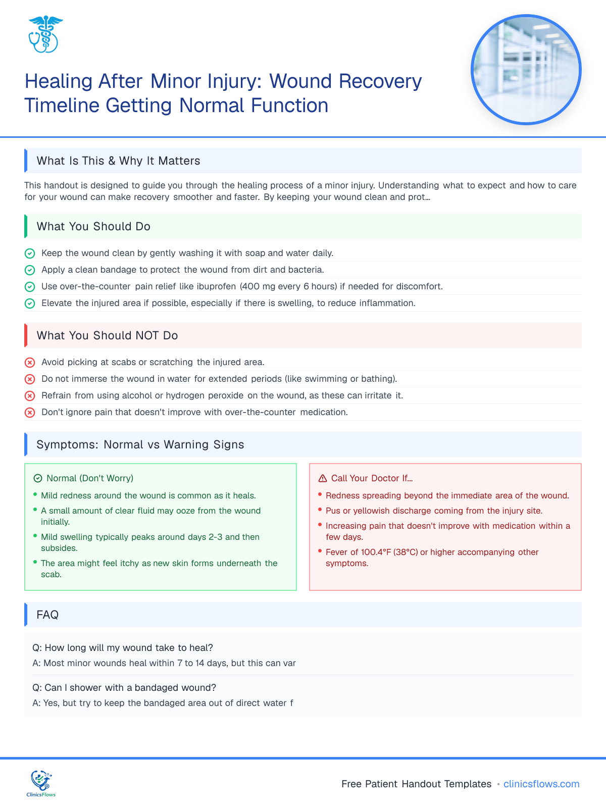 Healing After Minor Injury: Wound Recovery Timeline Getting Normal Function - patient handout preview