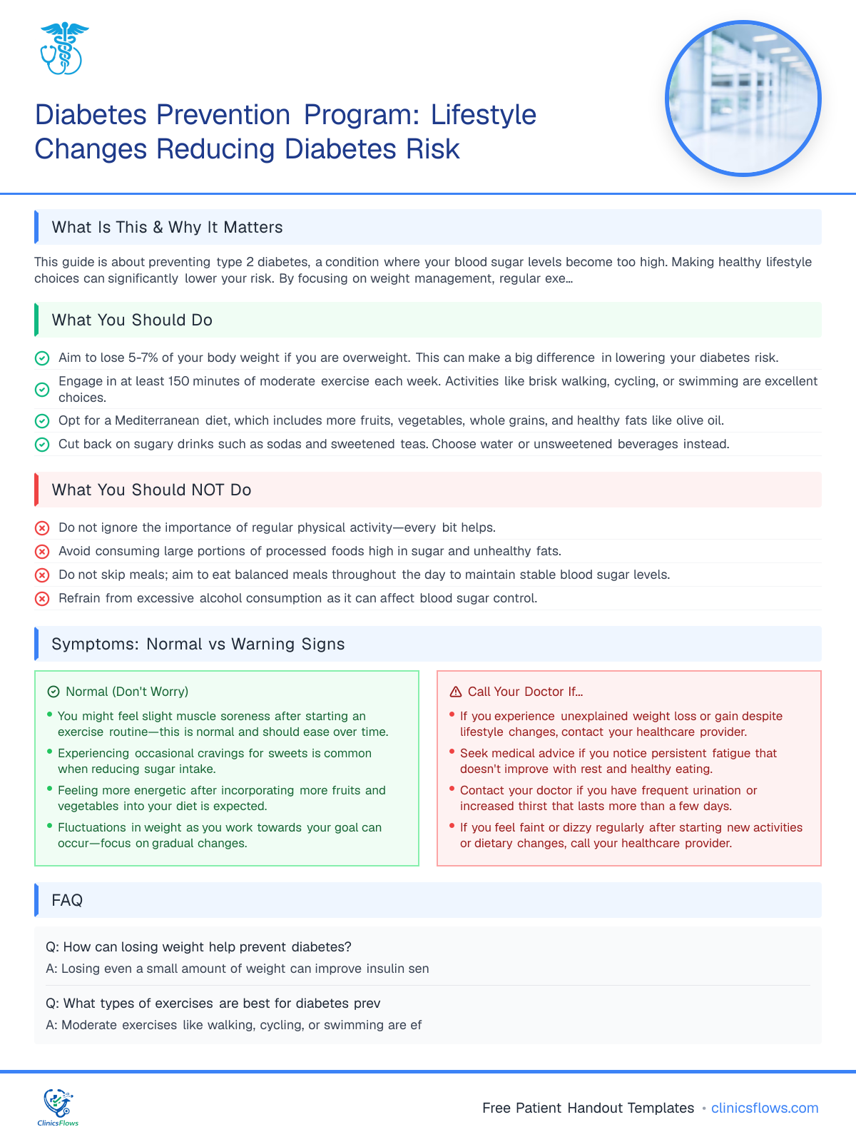 Diabetes Prevention Program: Lifestyle Changes Reducing Diabetes Risk - patient handout preview