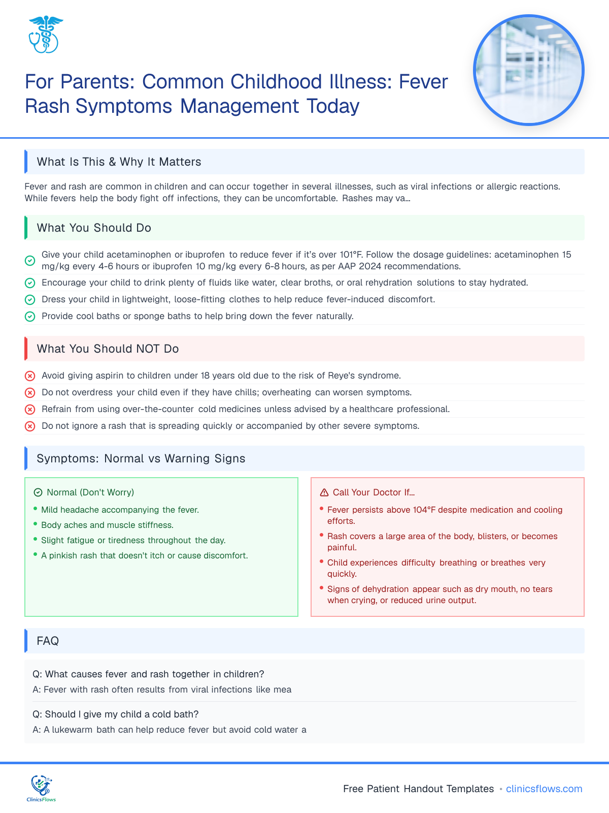 For Parents: Common Childhood Illness: Fever Rash Symptoms Management Today - patient handout preview