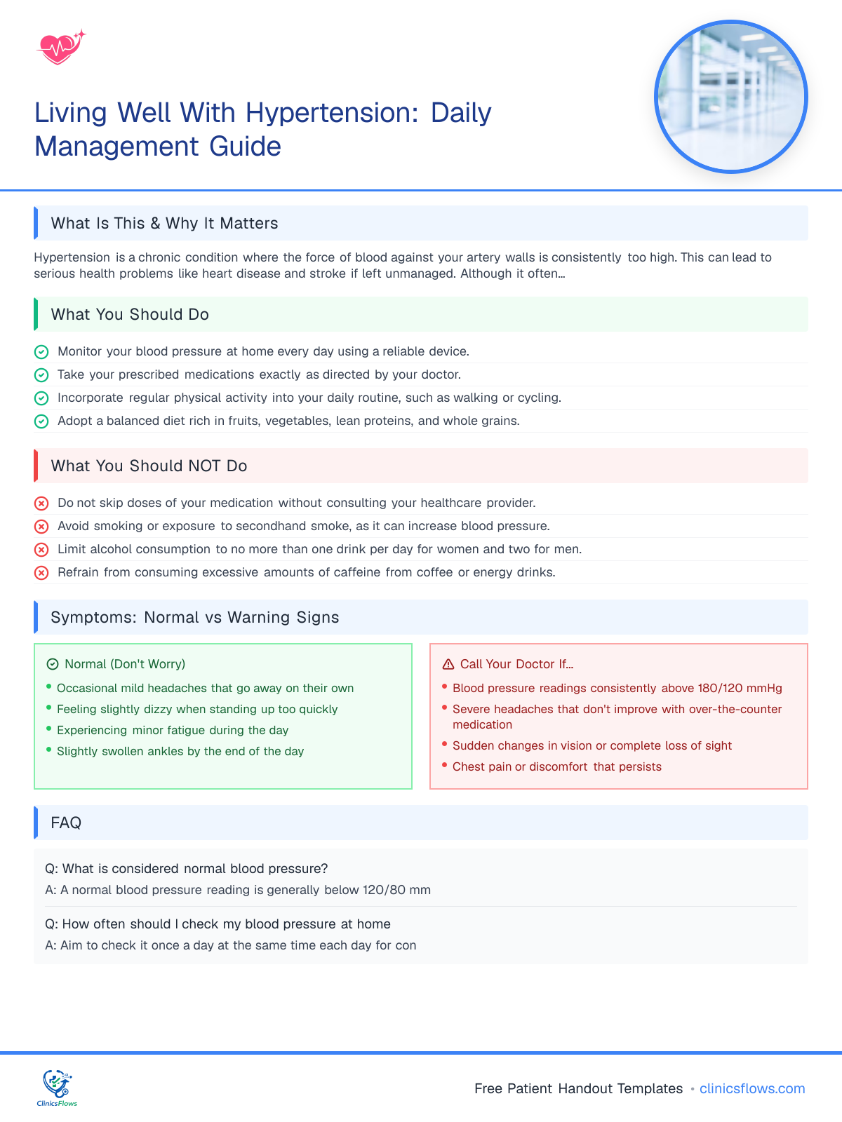 Living Well With Hypertension: Daily Management Guide - patient handout preview