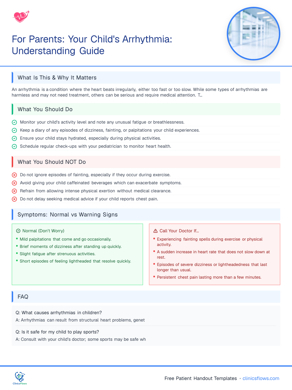 For Parents: Your Child's Arrhythmia: Understanding Guide - patient handout preview