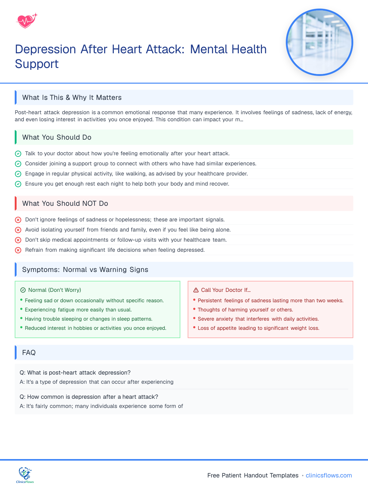 Depression After Heart Attack: Mental Health Support - patient handout preview