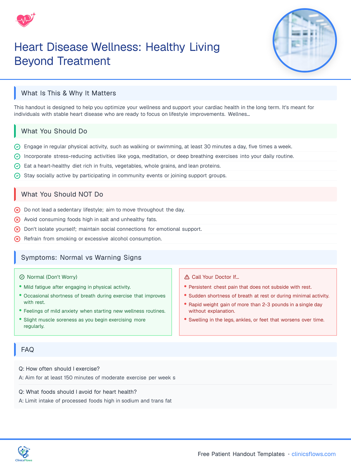 Heart Disease Wellness: Healthy Living Beyond Treatment - patient handout preview
