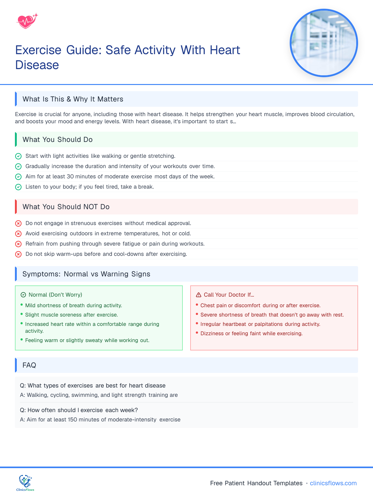 Exercise Guide: Safe Activity With Heart Disease - patient handout preview