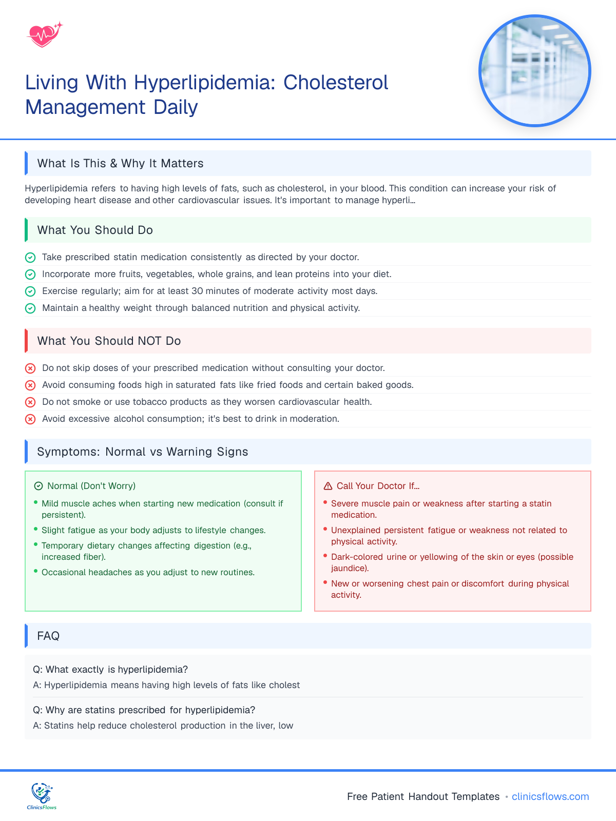 Living With Hyperlipidemia: Cholesterol Management Daily - patient handout preview