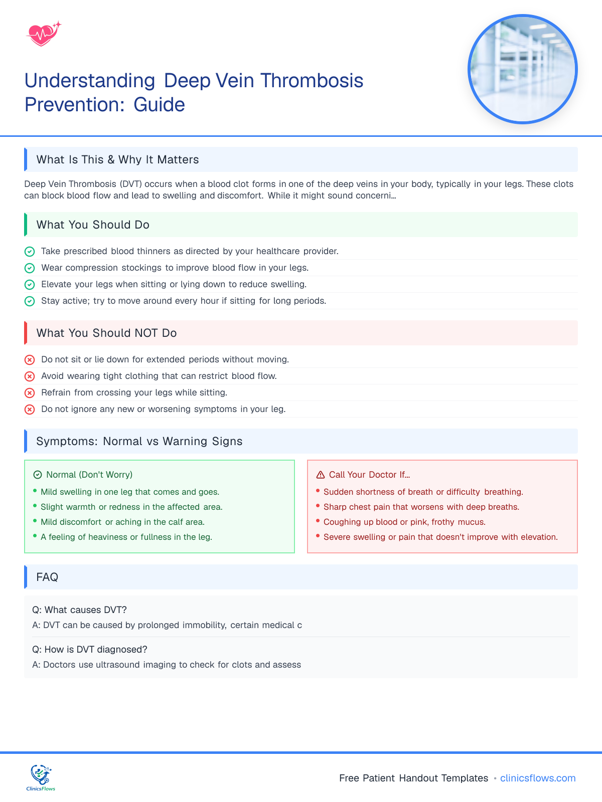Understanding Deep Vein Thrombosis Prevention: Guide - patient handout preview