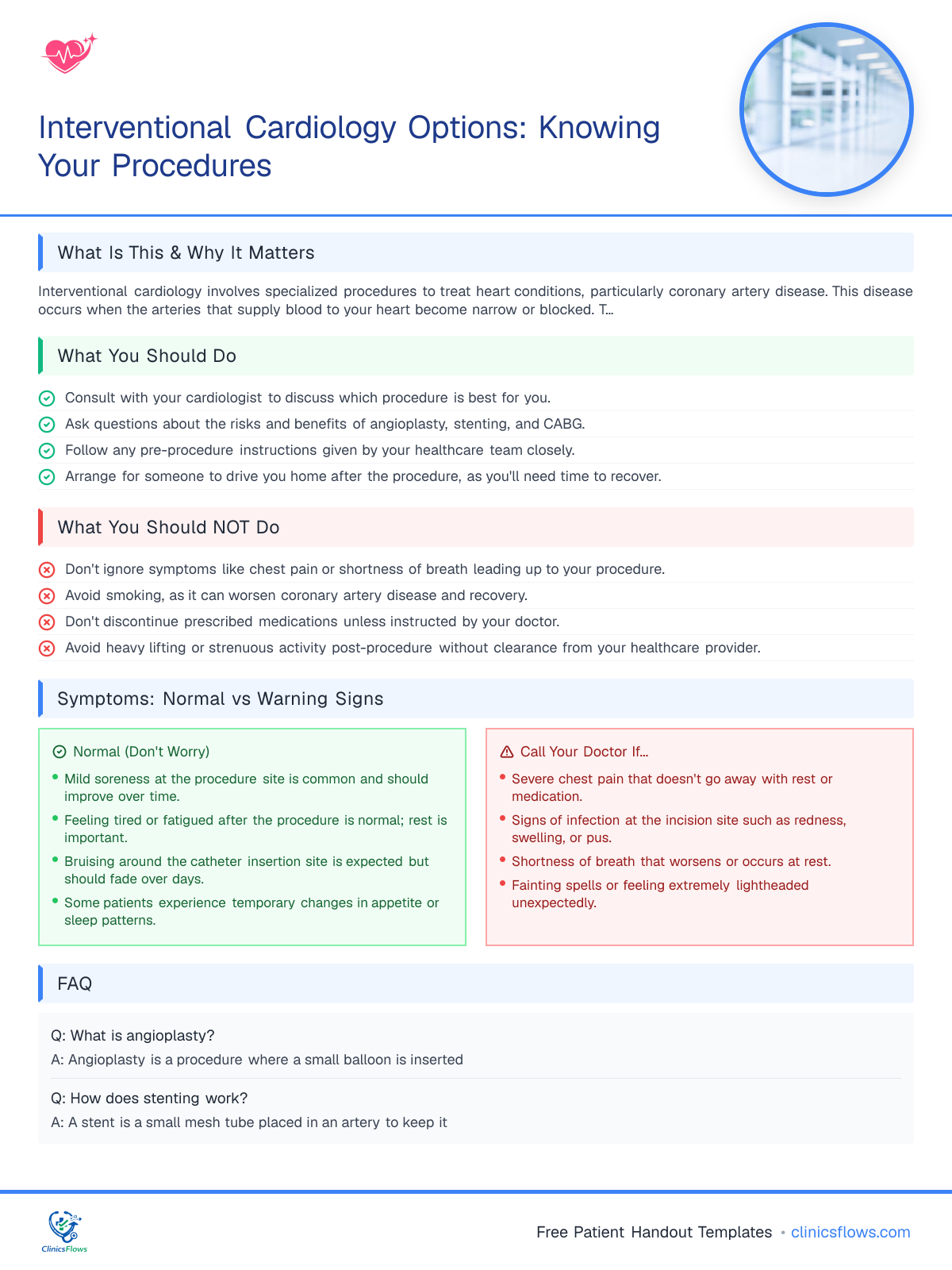 Interventional Cardiology Options: Knowing Your Procedures - patient handout preview