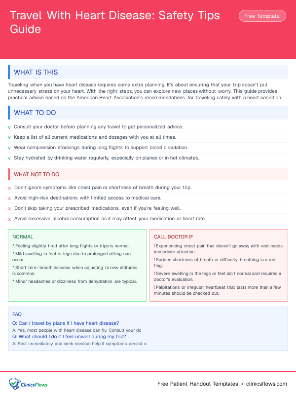 Travel With Heart Disease: Safety Tips Guide - patient handout preview