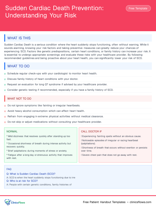 Sudden Cardiac Death Prevention: Understanding Your Risk - patient handout preview